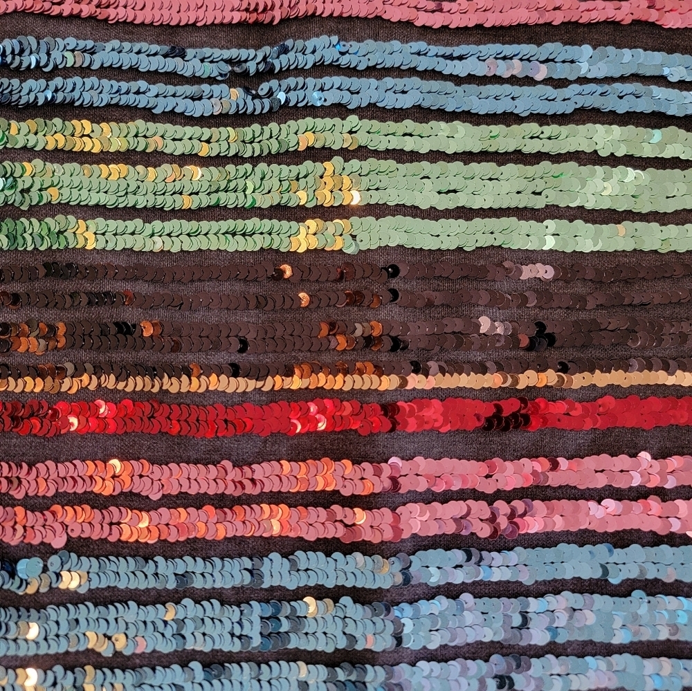 Anthropolgie Womens Moulinette Soeurs Multi Color Sequined Stripped Skirt Size 4 - Picture 3 of 8